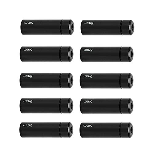 Tbest Extrémité de Câble de Frein de Vélo 5 Mm, 10 Pièces – Embouts de Câble de Frein de Route en Alliage d'aluminium pour Plus de durabilité et de (Black)