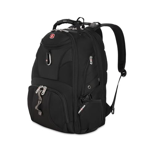SWISSGEAR 1900 ScanSmart TSA Laptop Backpack Fits 17 Inch Laptop with RFID Protection and Tablet Pocket, Black, 19-Inch