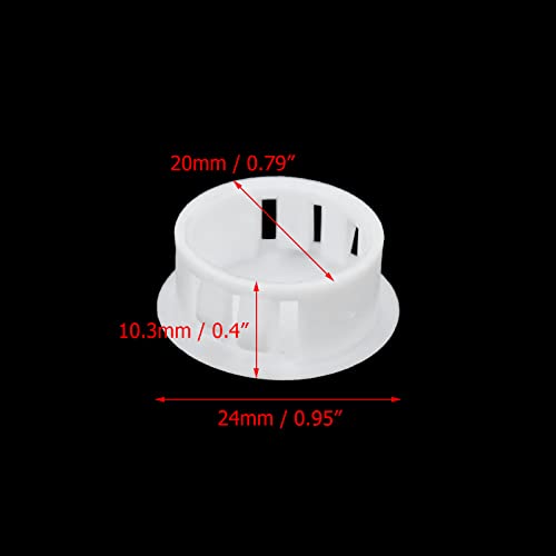 Image of Coshar 50pcs 20mm Locking Hole Plugs 4 /5-Inches Plastic Panel Hole Cover, Fit for 20mm Holes, White