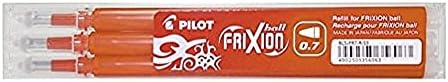Frixion 0.7 mm Tip Pilot Refill for Rollerball Pen - Black (Pack of 6)