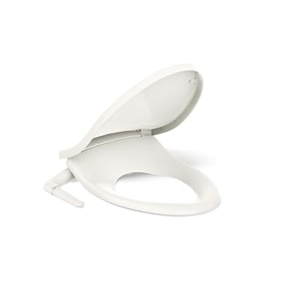 KOHLER PureWash M250 Manual Elongated Bidet Toilet Seat, Biscuit, Quiet-Close Lid Prevents Slamming, Easy Installation with Quick-Release Hinges, Adjustable Spray Position & Pressure