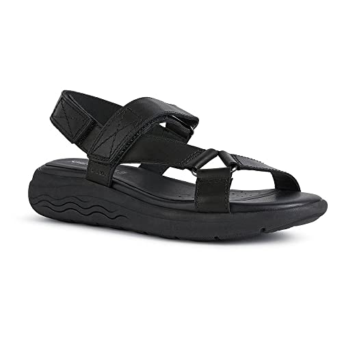 Geox D Spherica Ec5W A, Sandalias para Mujer, Negro (Black), 41 EU