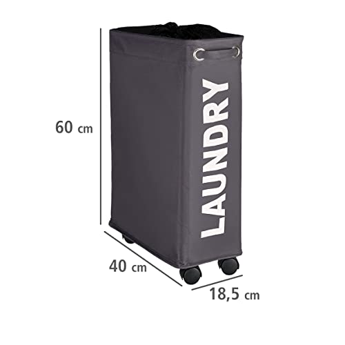 Wenko Corno Laundry Bin, 7.3 X 23.6 X 15.7 Inch, Grey #TOP1
