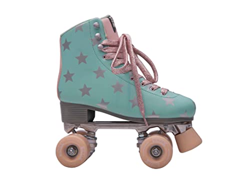 Stmax Roller Skates Women And Girls Quad Derby 4 Wheels Rink Classic Skate Blades For Kids Youth & Adults Skating Patines Para Niñas Y Mujer Outdoor Vintage Rollerskates Green Size 5 Youth 7.5 Women #TOP5