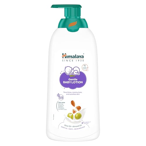 Image of Himalaya Gentle Baby Lotion 600ml | with Almond oil, Olive oil, Country Mallow | No.1 Doctor-Prescribed Brand |pH 5.5 formulation | Nourishes and moisturizes your baby's skin | Safe for Newborns