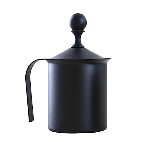 ミルク泡立て器 コーヒー泡立て器 手動ミルク泡立て器 ステンレススチール ハンドポンプ ミルクフォーマー ファンシーコーヒー 泡立て器 ミルククリーマー コーヒー泡立て器(19×10cm)