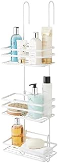 Stylish Rust-Proof Premium 3-Tier Hanging Shower Caddy - Large Hanging Metal Storage Racking - 79 H x 25 W x 12 D - 2 Year Rust-proof Guarantee (White)