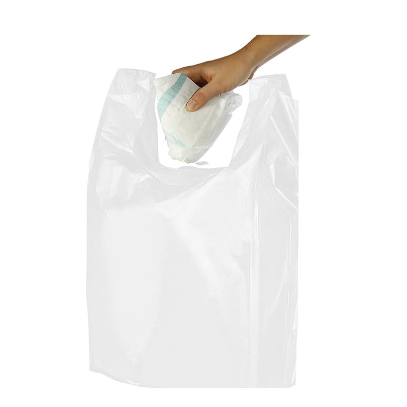 White Adult Nappy Bags – Pack of 1000 | 25% Thicker, Strong & Leak-Resistant | Odour-Locking Disposal Sacks with Easy-Tie Handles | Ideal for Nappy Bins (8x13x18")