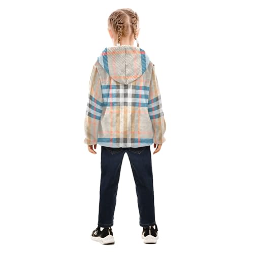 GuoChe Yellow Plaid Fashion Blue Toddler Girl Fleece Jacket4