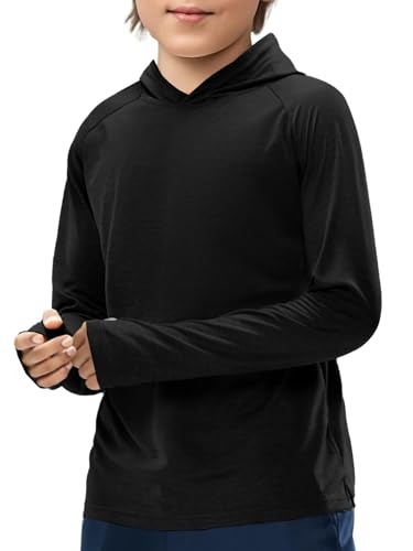 Haloumoning Boys Athletic Hoodies Youth Raglan Long Sleeve Pullover Hoodie Sweatshirts with Thumbhole 5-14 Years