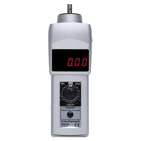 Davant view of Cole-Parmer Tachometer with LED display and mode dial