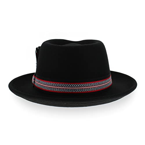 Image of Belfry Gangster Men's Fedora - Crushable 100% Wool Felt Hat, Stain Resistant & Travel Friendly Dress Fedora