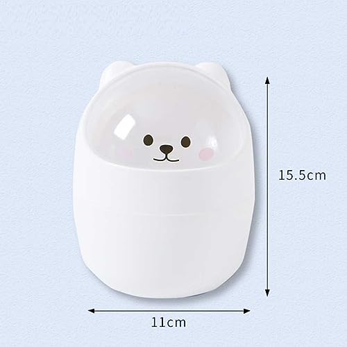 Mini Lixeira Mesa Multiuso Quarto Maquiagem Porta Treco Top Escritório Papelaria Fofa (Branco)