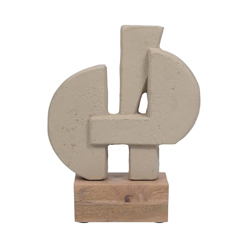 Sagebrook Home Modern Glam Abstract Sculpture - Geometric Design, Handmade