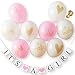 Baby Shower Decorations For Girl Kit: Its A Girl 9 Piece Balloon Set with Ribbon and Strung Banner Pink / Gold / White | Hang on Wall Door Table | Pregnancy Announcement Gender Reveal Party