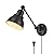 GOODATE Plug in Wall Sconces, Wall Sconce Lighting with Dimmable On Off Switch, Swing Arm Wall Lamp, Black Metal Industrial Wall Light Fixtures, Safety E26 Base, 6FT Plug in Cord