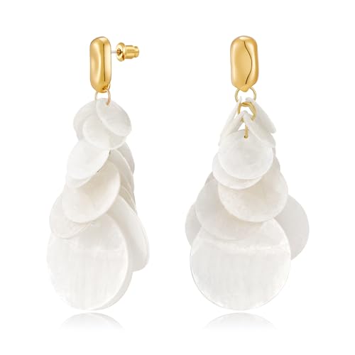 Seashell Earrings For Women Summer Beach Earring Cute Gold Dangle Drop Earrings Fashion Boho Mermaid Earring Jewelry Gift