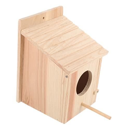 ガーデンハンギングバードハウス 木製 鳥の巣 飼育箱 バードフィーダー ロープ 鳥の装飾 ペット用品