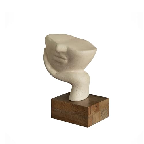 Image of Ellementry Restive Face Ecomix Sculpture 32 cm Tall, Home Decor Showpiece Figurine for Living Room & Office, Modern Asthetic Tabletop Decorative Accent, Unique Gift Item for Shelf Decoration