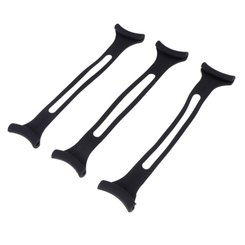 LALADEFIEE Mask Extension Buckle 3pcs Silicone Mask Strap Extenders with Ear Protection Hooks Black Lanyards for Comfortable All-Day Wear and Ear Saver Support