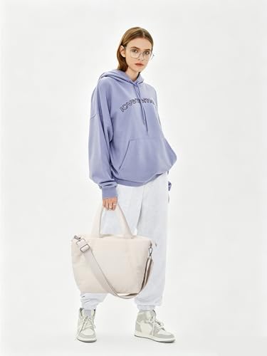 Image of KALIDI Quilted Carryall Tote Bag, Large Puffer Crossbody Women Handbags Shoulder Soft Fluffy Lightweight Travel