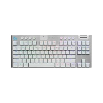 Teclado Mecânico Gamer Sem Fio Logitech G915 X LIGHTSPEED com Design TKL,RGB LIGHTSYNC, USB ou Bluetooth, Teclas Programáveis, Switch de Perfil Baixo GL Tactile e Bateria Recarregável - Branco