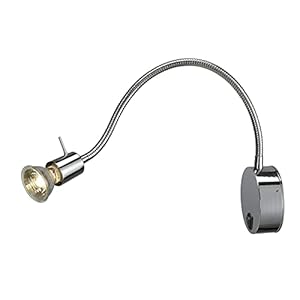SLV 146692 Applique Éclairage d’intérieur, Lampe en saillie Murale, projecteur plafond/GU10 50W, Aluminium, GU10, DIO Flex Plate QPAR5150W chromé, 40 x 3.8 x 3.5 cm