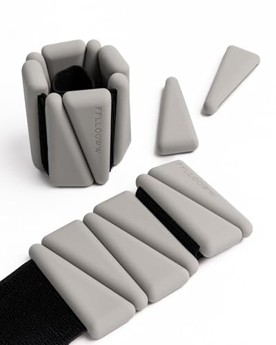 FFLLOOWW Adjustable Ankle & Wrist Weights Set, 2 lbs Each (4 lbs Total), Soft Comfortable Weights...