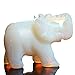 YWG Stone Opal Opalite Elephant 1.5 Inches Statue Crafts Natural Stone Carved Figurine Chakra Carving Stones Healing Reiki Free Pouch (Opal)