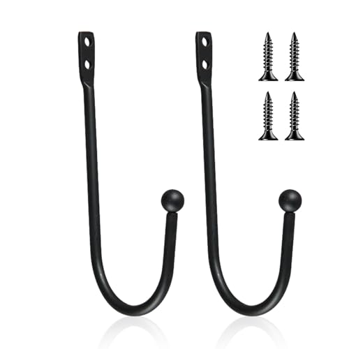 MAXQUU 2 ganchos de cortina con paquete de montaje, ganchos para cortinas, ganchos para montaje en pared