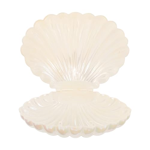 MAGICLULU Bandeja para Joyas de Concha Marina de Resina Acabado Perlado, Organizador Decorativo Multifunción para Llaves y Accesorios, Soporte Elegante para Escritorio y Decoración