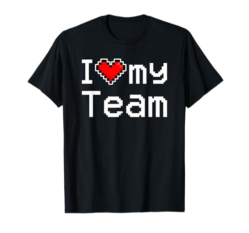 I Love My Team, Amo a mi equipo, Pixel Heart, Retro Gamer Camiseta