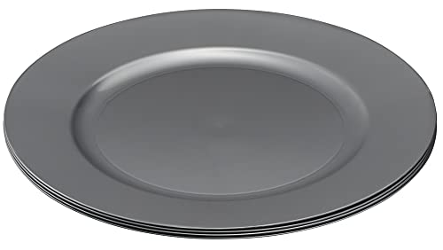 13'' Party Chargers Large Plates & Platters Great for Elegant Party's Weddings Tableware Great for Serving dish Silver Pack of 6