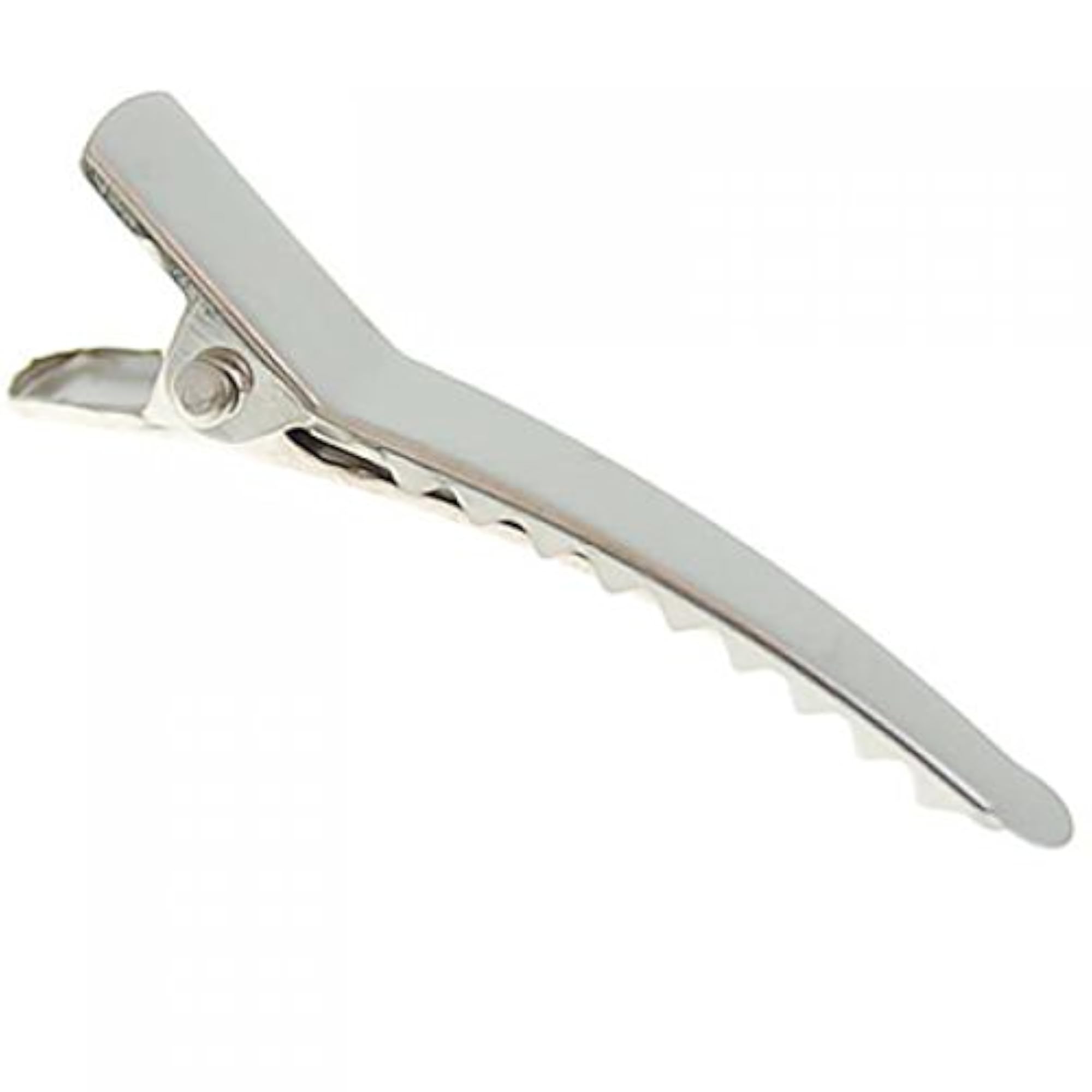 Stiff Durable Single Prong Alligator Clips, Pack of 100, Silver