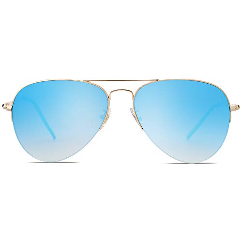 SOJOS Men's Women's Aviator Sunglasses, Classic Semi Metal Frame INSPIRATION SJ1106