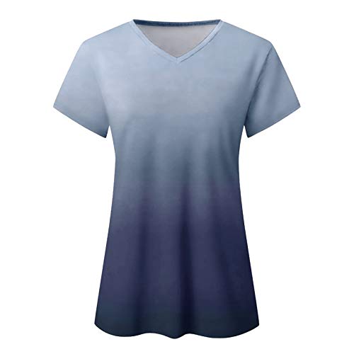 Camiseta feminina casual com decote em V e manga curta, caimento solto, para o verão, plus size, Cin