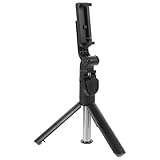 RUNROTOO Tragbarer Selfie Stick mit Stativ Ausziehbar und Faltbar Kleiner Handy Stativ aus Kunststoff und Legierung 360 Grad Drehbar für Live Streaming und Fotoaufnahmen