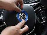 Farbe blau Aluminium Metall Lenkrad Emblem Rahmen für Golf GTI Polo (blau)