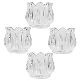 Décorations de table : fabriqué en matériaux en verre, le bougeoir est pratique pour une utilisation , photophores en forme de couronne en verre