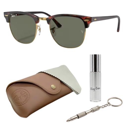 Image of Ray-Ban RB3016F CLUBMASTER CLASSIC LOW BRIDGE FIT Square Shape Sunglasses for Men & Women with Official RayBan Eyewear Kit