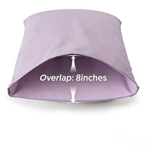 Image of 100% Cotton Percale Sheets Twin Size - 200 Thread Count, Breathable & Crisp Cool, Deep Pocket up to 17 inch Fitted Sheet, 3-Piece Bedding Set Hotel-Luxury Feel Bed Sheet Set(Lavender Gray, Twin)