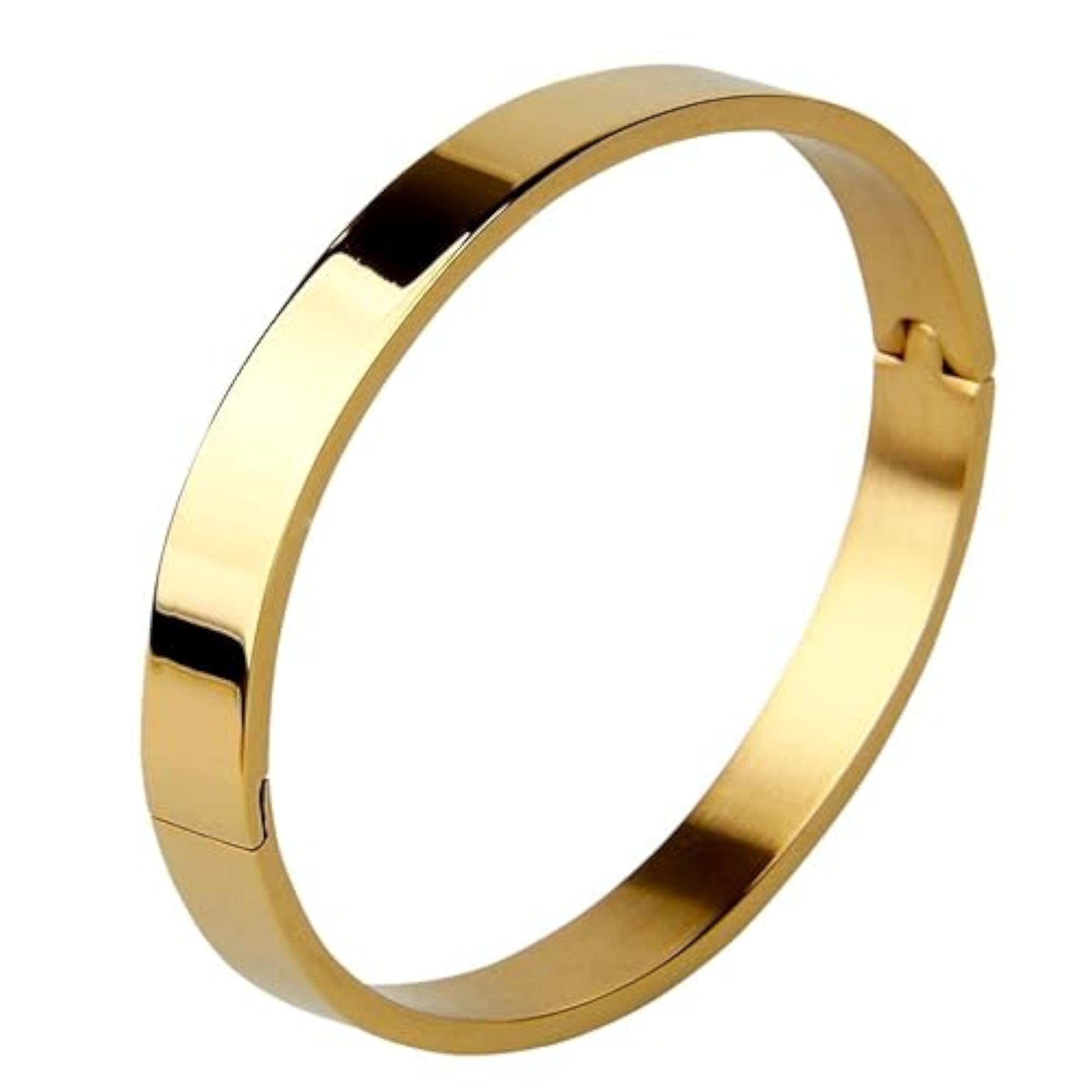 Stainless Steel Gold Kada Bracelet for Men & Boys