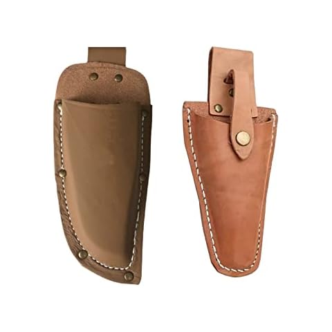AKAMAS 2pcs Professional Garden Pruning Shear Leather Sheath Tool Holsters Belt Holder Pouch Bag Holder Waist Belt for Pruning Shears, Scissors or Garden Knife (Random Color,One big and one small) Cover