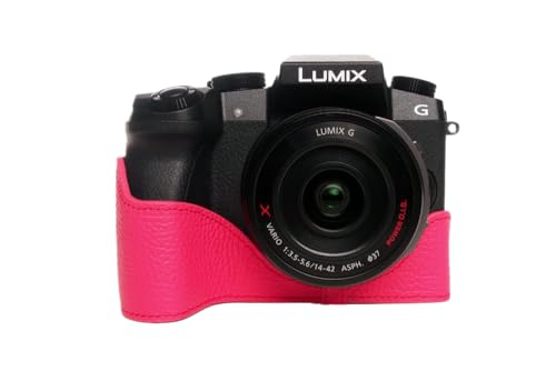 Demi-étui en cuir véritable Panasonic G7 par TP Original couleur peachblow