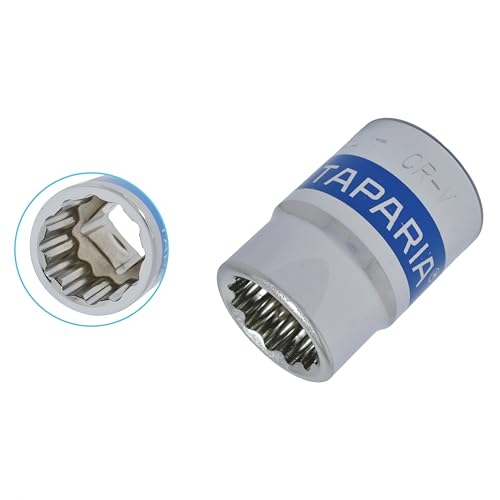 Image of TAPARIA Socket made of Chrome Vanadium Steel 6 Point Deep /Long Socket (Silver), C21 of 3 /4 inch (19mm) square drive size, Suitable for Automobile, Industrial, Fabrication, Professional & Home Use