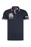 Camp David Herren Pikee-Polo mit Farbstreifen und Logo-Stickereien