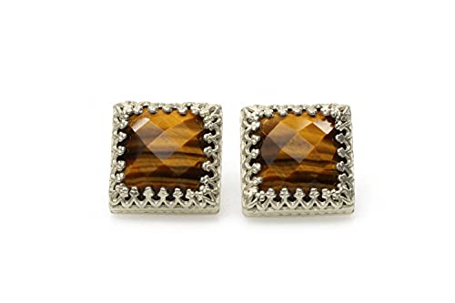 Boucles d'oreilles oeil de tigre légères contre le manque d'éclat du visage