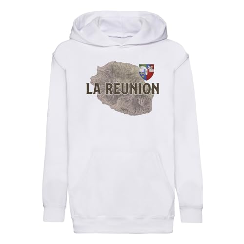 Sweat à capuche enfant La Réunion 974 carte ancienne hoodie premium