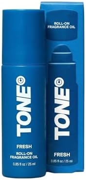 TONE Fragrance Oil - Fresh | Roll-on | Notes of Citrus, Fresh Water, and Teakwood | Perfume Cologne Oil | Travel Size, 0.85 fl oz