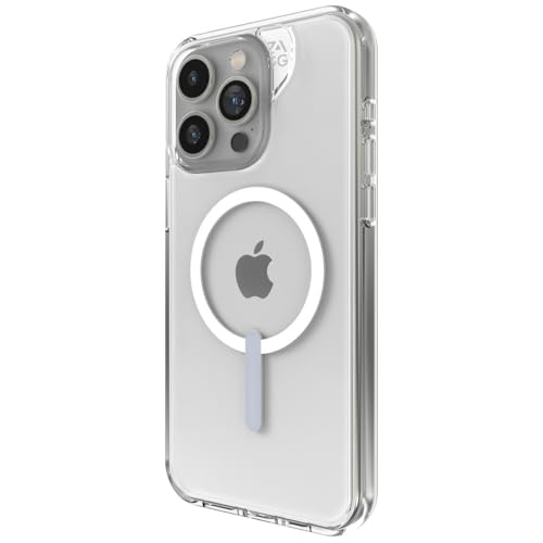 ZAGG Crystal Palace Coque de Protection pour Apple iPhone 15 Pro, MagSafe, Chute de 13 Pieds, Chargement sans Fil, graphène, Prise en Main améliorée, Transparent